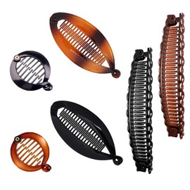 6 Stück Haarklammer Mädchen, Banana Clip Dickes Haar, Bananenspange, Hair Clip für Dickes Haar, Stirnband, Lockiges Oder Glattes Haar, Fish Clips Ponytail Holder Clip, für Damen und Mädchen