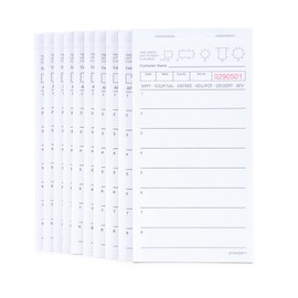 DGBDPACK Guest Check Pads EP-3616WP-1 (10 Pads), Total 500 Sheets White Waitress Notepad, Server Order Pads for Restaurant