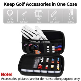 Craftsman Golf Glove Holder Case with Glove Shaper Portable Golf Accessories Organizer for Men/Women Tees, Balls, Divot Tools, Ball Marker Golf Bag Accessories