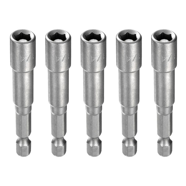 QUARKZMAN 5 Pieces Hex Nut Driver Drill Bit 1/4 Inch