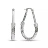 LeCalla Real 925 Sterling Silver Hoop Earrings Drop Shape Jewelry