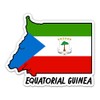 Squiddy Equatorial Guinea Map with Flag - Vinyl Sticker Decal for Phone, Laptop, Water Bottle - 3"