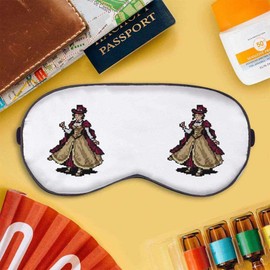 'Victorian Steampunk Attire Pixel Art' Sleep/Travel Eye Mask (EY00022045)