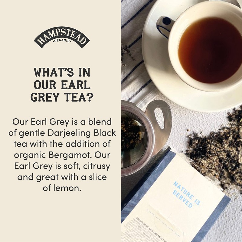 Hampstead Organic Earl Grey Loose Tea Pouch 100 g (Pack
