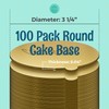 O'CREME Gold Round Mini Cake Boards with Tab – 3-1/4