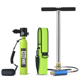 HOUVAN Mini Scuba Tank 0.5L Capacity Inflatable Diving Tank DOT Certified Support 6-10 Minutes of Underwater Breathing Portable Scuba Tank up to 33feet for Underwater Work/Underwater Recreation,C-G