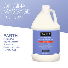 Bon Vital' Original Massage Lotion for a Versatile Massage Foundation to Relax Sore Muscles & Repair Dry Skin, Lightweight, Non-Greasy Formula to Moisturize and Repair Dry Skin, 1 Gal, Label may Vary
