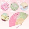 Boshiho Japanese-Style Folding Fan, Stylish, Pure Silk, Dance, Floral Pattern,
