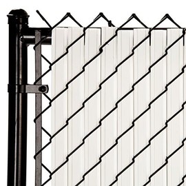Proudly Made in The USA! - SoliTube Slat Privacy Inserts for Chain-Link Fence, Double-Wall Vertical Bottom-Locking Slats with Wings (7ft, White)