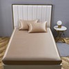 Damier Fitted Sheet 140 x 200 cm Beige Satin Silk