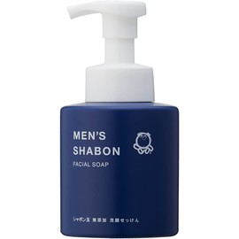 Shabondama Men's Facial Foam Soap – 300mL Additive-Free Cleanser for Sensitive Skin, Plant-Based, Made in Japan
