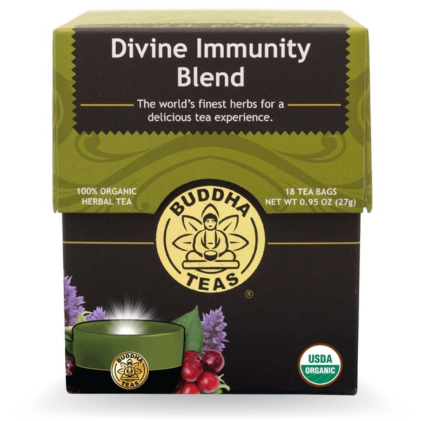 Buddha Teas Divine Immunity Blend, 18 Count (Pack of 6)