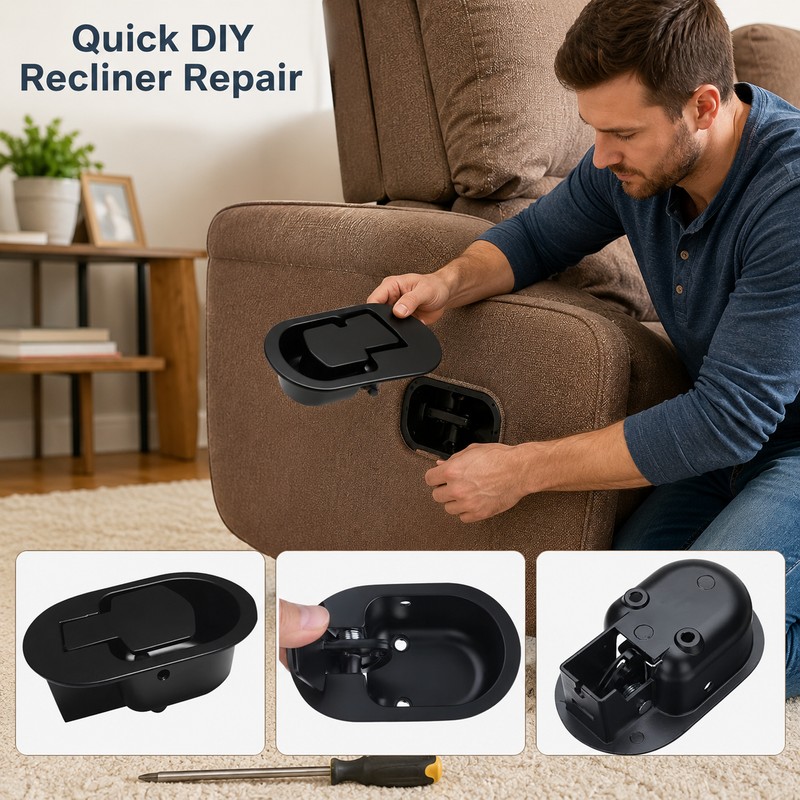 Universal Recliner Release Handle with Cable – Replacement Pull Lever