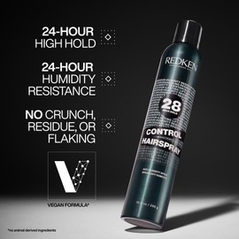 Redken Control Hairspray 28 | Extra High-Hold | Flake-Free, Quick-Drying Finish | Long-Lasting Frizz Protection | Weather & Humidity Resistance | 24 Hour Style Control | For All Hair Types | 2 Oz