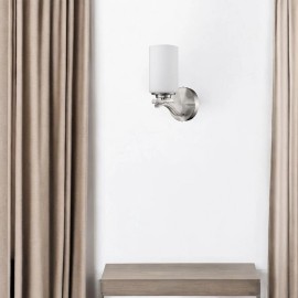 HomeRoots One Light Silver and Glass Wall Sconce