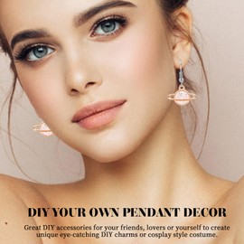 SUPVOX 30pcs Planet Pendant Charms Planet Enamel Charms DIY Jewelry Craft Making Accessoies for Necklace Bracelet Earrings (Blue Black White)