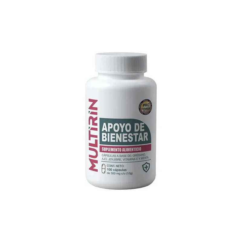 Multirin Oregano Garlic Ginger Vitamin C Peppermint Supplement, 100 Caps