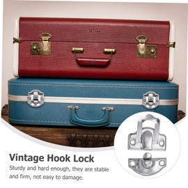 Operitacx 1set Luggage Buckle Hinges Glasses Case Clasps Boxes with Lids Tin Ring Holder Necklace Antique Case Lock Vintage Case Buckle Vintage Hook Lock Panel Lock Silver Iron 50pcs