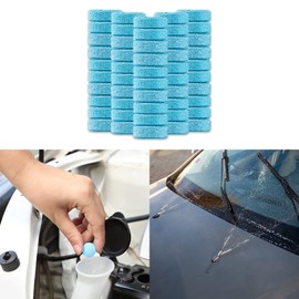 Lyxheth 50PCS Car Windshield Washer Tablets, Windshield Washer Fluid, Windshield Wiper Fluid Solid Effervescent Tablet, Concentration Wiper Fluid Tablets for Car Kitchen Window Glass Cleaning