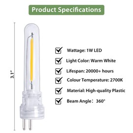 CXLHO String Lights Replacement LED Bulb Filament 6 Packs, 2700K Warm White, S14 Light Bulb Accessories, Shatterproof Waterproof and Dimmable
