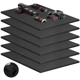 Eunice Apart Foam Insert, 6pcs Polyurethane Pre Cube Pick and Pluck Foam Sheets with Bottom Use for Boxes Cases Padding Camera, Board Game Box(16 * 12 * 1In)