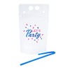 Fun Express Let’s Party Collapsible Plastic Drink Pouches with Straws,