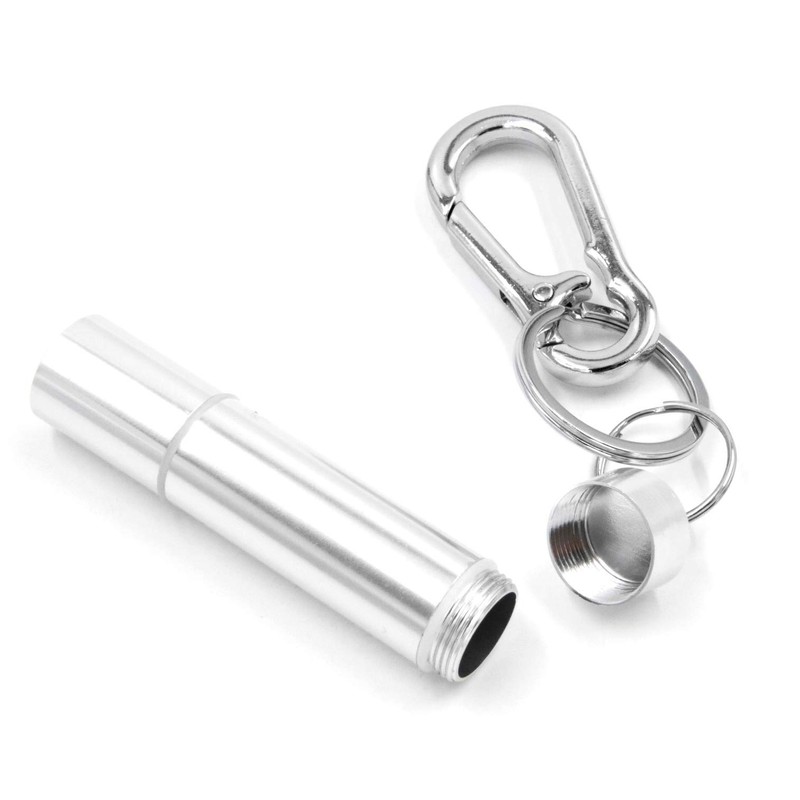 XP Design Portable Pill Case Necklace Pendant Keychain Aluminum Stainless