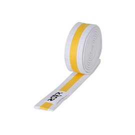 Kwon Youth Belt (Children's Belt), Multicoloured 200 White/Yellow/White