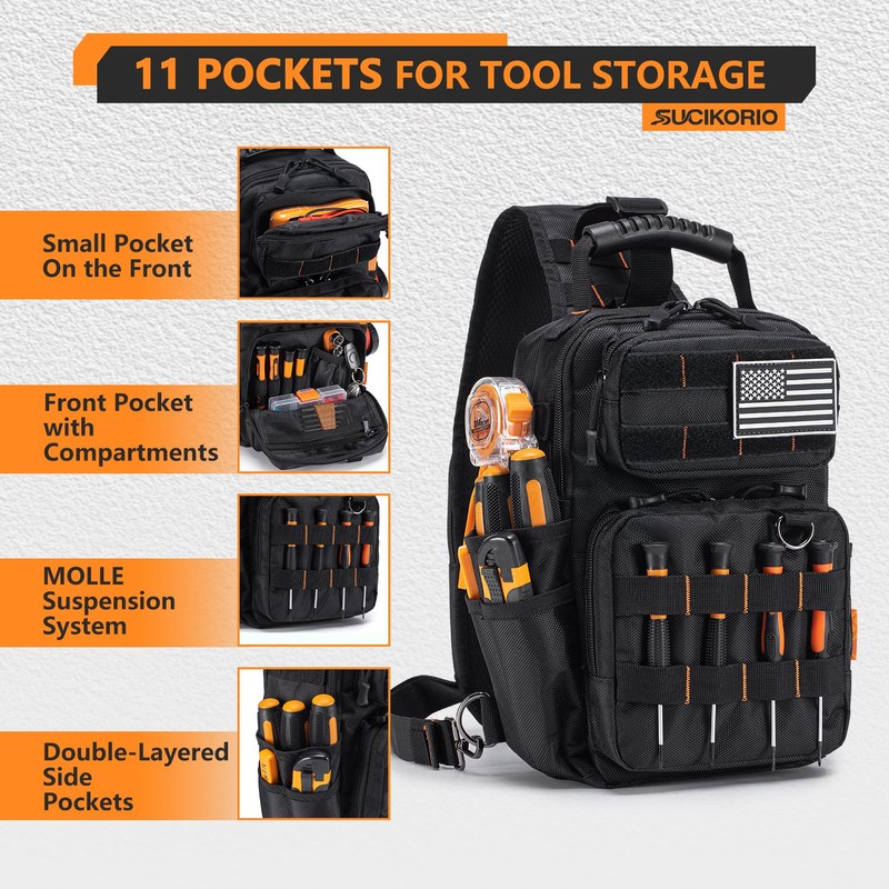 SUCIKORIO Tactical Electrician Tool Pouch Bag Small Compact & Portable