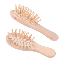 Healeved Wooden Cushion Hair Brush Mini Massage Comb for Scalp 12x4x3cm for Home and Hotel Use Gentle Detangling