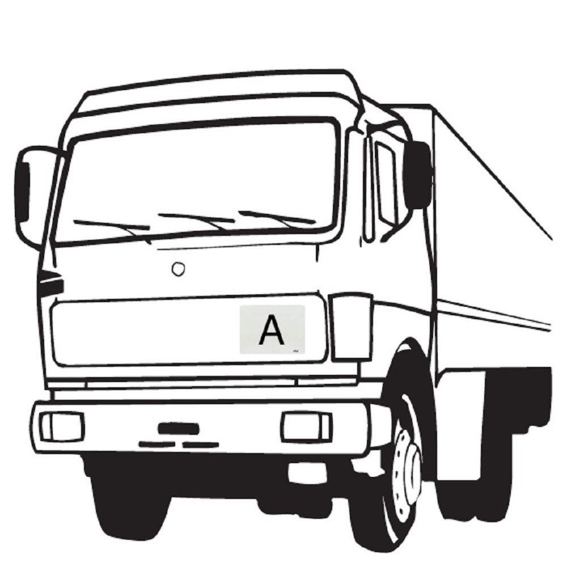 A-board A-sign for waste transport on sheet steel, can be