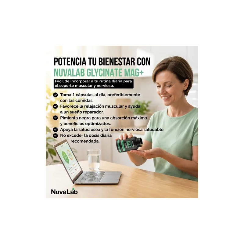 Glicinato Magnesio Pimienta Negra Caps 610mg Nuvalab