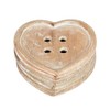 Set Of 4 Heart Button Wood Coasters