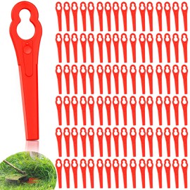 Powmag 100 Pieces Grass Trimmer Blade Plastic Replacement Blades, Grass Trimmer Blades, Grass Trimmer Accessories Replacement Blade for Lawnmowers