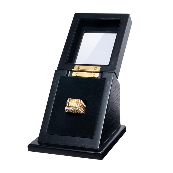 humberboat Wooden Championship Ring Display Case, Sports Ring Holder for