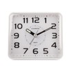 Classic Bold Traditional White Square Quartz Sweeping Non Ticking Alarm