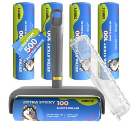 COBETE Large Surface Lint Rollers for Pet Hair Extra Sticky, 500 Sheets Mega Value Set, Dog and Cat Lint Remover for Clothes, Couch, Furniture