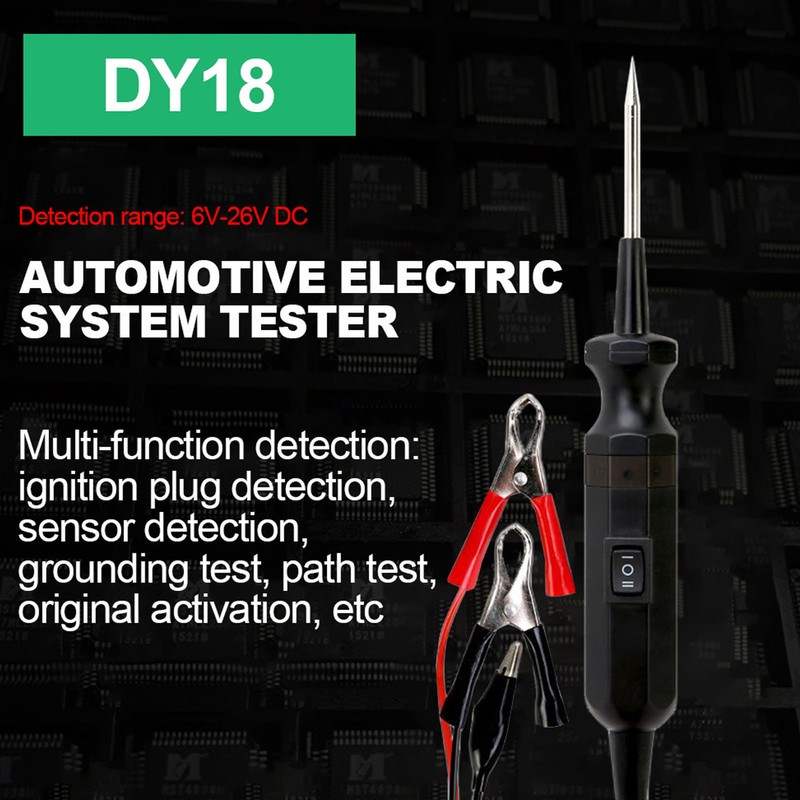 DY18 Car Electric Circuit Tester 12/24V DC 10A Overload Protection