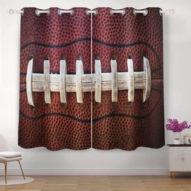 KLRIGR Curtains 42 x 72 inch Blackout Curtains Top Grommet Darkening Window Curtains (2 Panel) for Room Baseball Sports American Football Traditional Sports