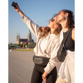 WATERFLY Fanny Pack Waist Pack: Fashion Waist Bag for Women Men Small Belt Bag Crossbody Belt Anti Theft Fanny Pack for Hiking Running Travel Walking