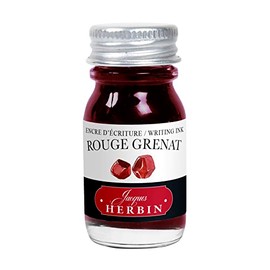 Herbin 11529T - 10ml bottle of ink for fountain pens and roller pens (product without packaging - zero waste objective), Rouge grenat/Garnet red