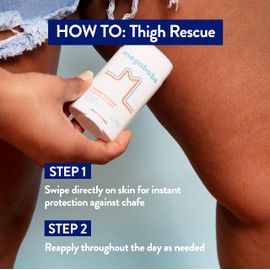 Megababe Megababe Thigh Rescue Anti-Chafe Stick | Prevents Skin Chafe & Irritation | Thighs, arms, Bra-Lines & More | Vacation Spring Break Essentials | 2.12oz (Pack of 2)
