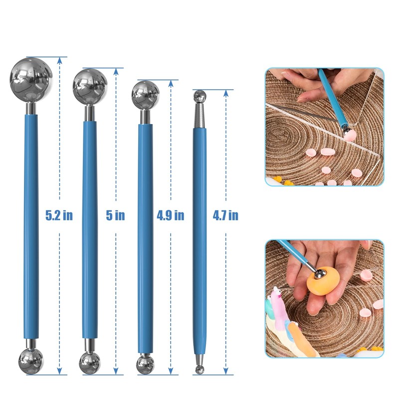 Dotting Tools, Silicone Clay Sculpting Tool, Ceramic Clay Ball Stylus