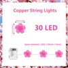 Curyidy Rose Flower String Lights Pink Floral Garland with Fairy
