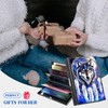 BFDHGQZC Credit Card Holder for Women Men,Dreamcatcher Wolf Mini RFID