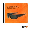 SPY General Matte Black ANSI Rx/Happy Gray Green Rectangular Sunglasses