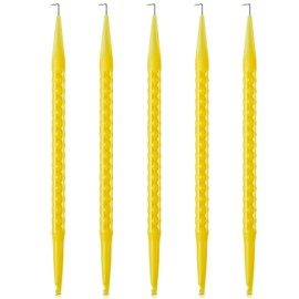 Daifunli 5 Pcs Probe Pick Spudger Tools Bulk Nylon with L-Shaped Wire Hook 7" Length for Telecom Data Communication and Alarm Installers (Yellow)
