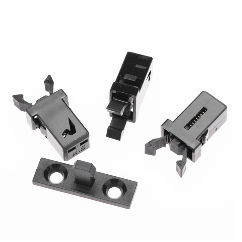 10Sets Black Plastic Trash Can Lid Lock Buckles Universal Waste
