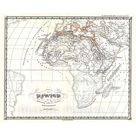 Historic Map - Spruner Map of Africa up to The Arab conquests in The 7th Century -, 1855 - Vintage Wall Art - 24in x 20in