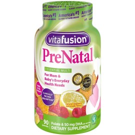 Vitafusion Multivitaminico Embarazo Vitaminas Prenatales 90 Gomitas Acido Fólico 50mg Dha Vitamina A C D y E
